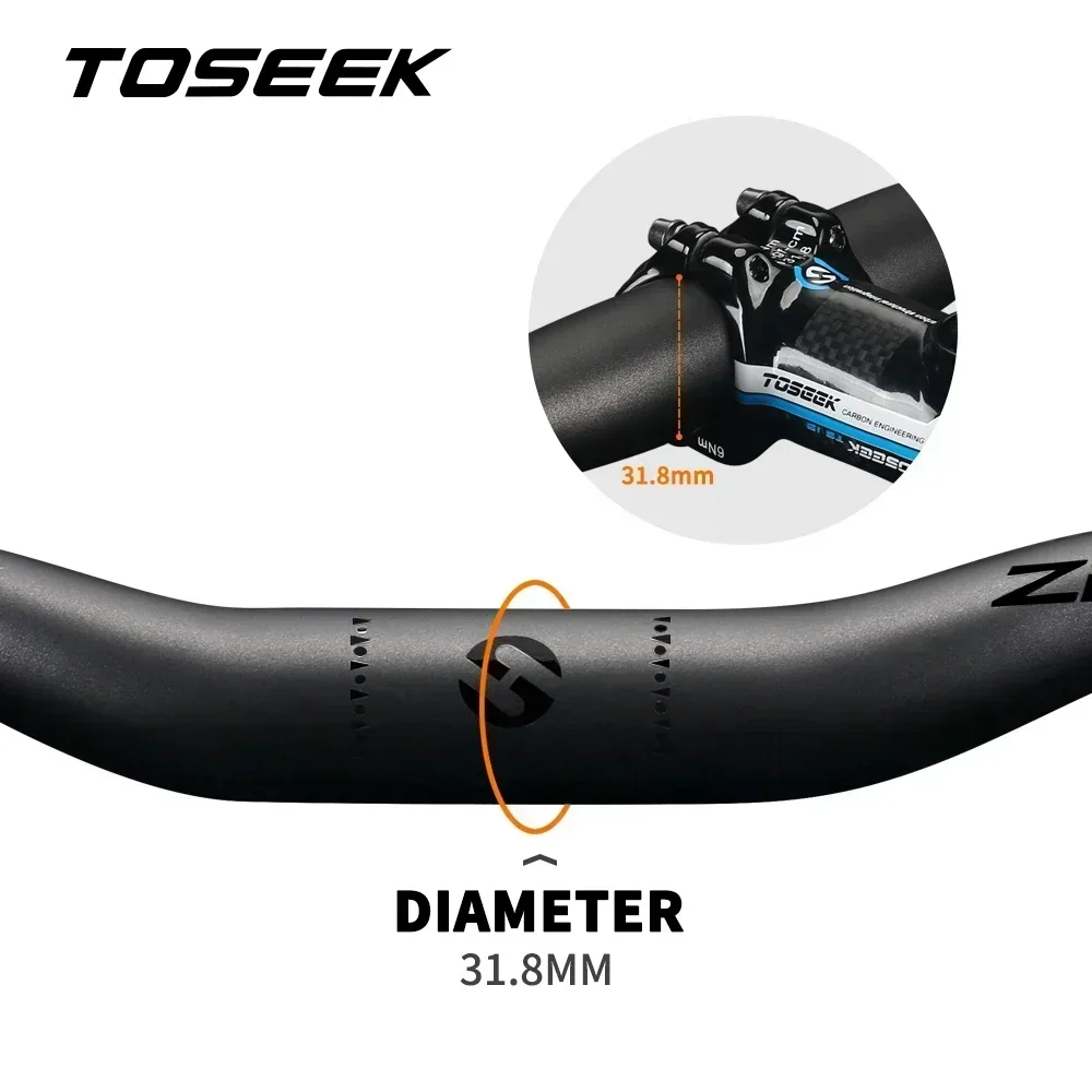 TOSEEK ZF-ONE Carbon Fiber MTB Bike Handle 31.8mm Handlebar for Mountain Bicycle Rise/Flat 580-760mm Cycling Parts