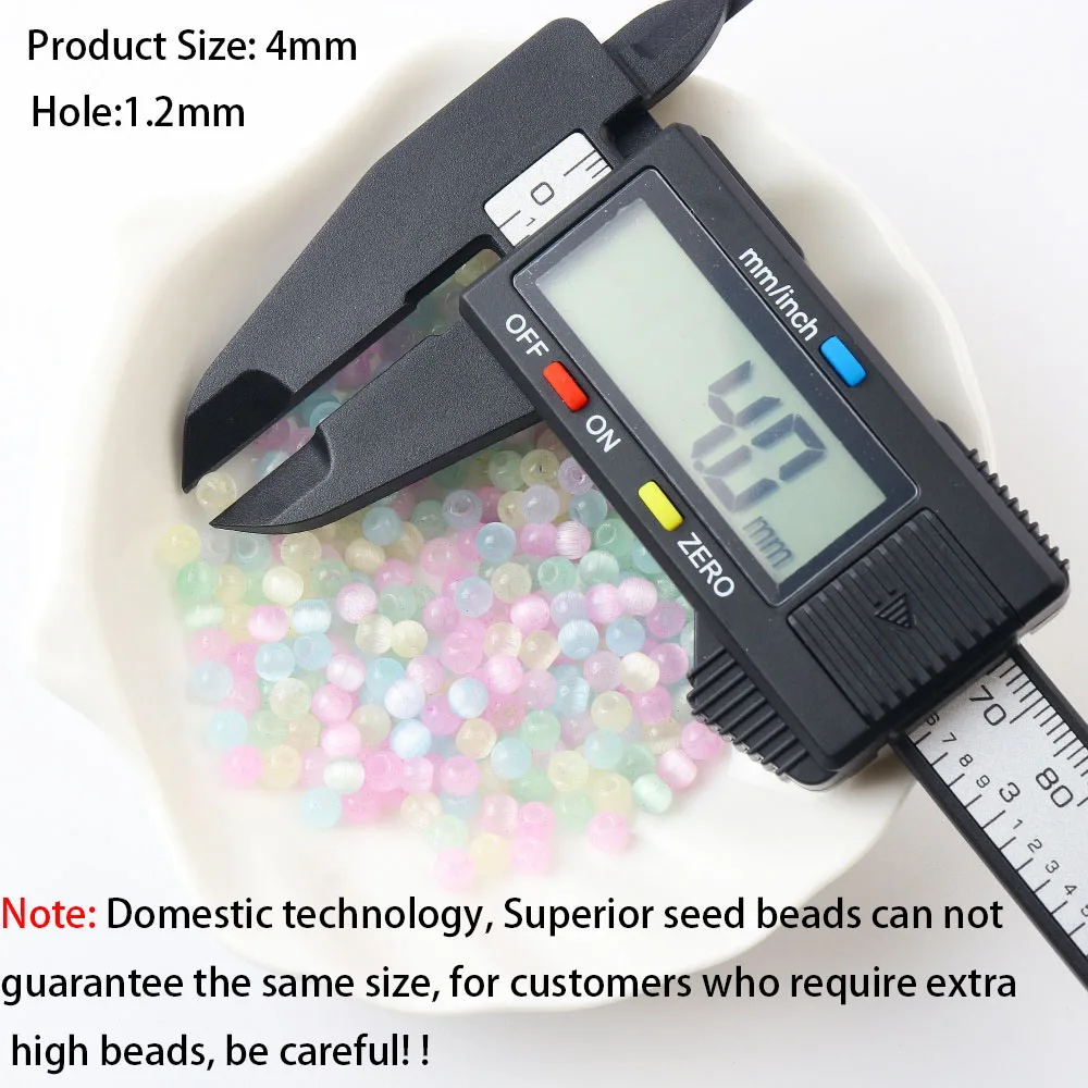 6/0 Cat Eye Seed Beads 4mm Glass Bead Crystal Loose Spacer for Jewelry Making DIY Necklaces Bracelets Earring Crafts Supplies
