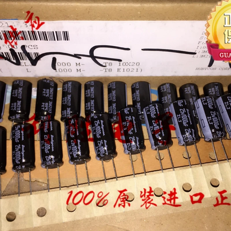 10PCS 1000UF 25V 커패시터 25V 1000UF 고주파 저저항