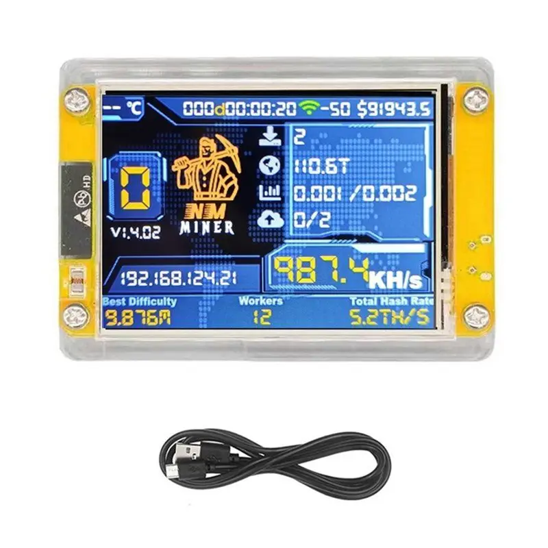 AC88-Upgraded 980KH/S Bitcoin Solo Lottery Miner Nerdminer Featuring 2.8