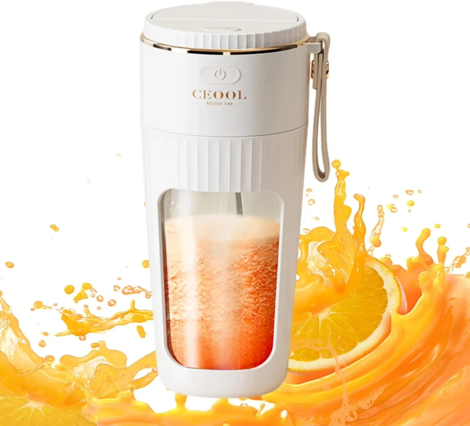 Houselin Electric Juicer Rechargeable, Citrus Juicer with USB & Direct Drinking, Suitable for Orange, Lemon, Grapefruit