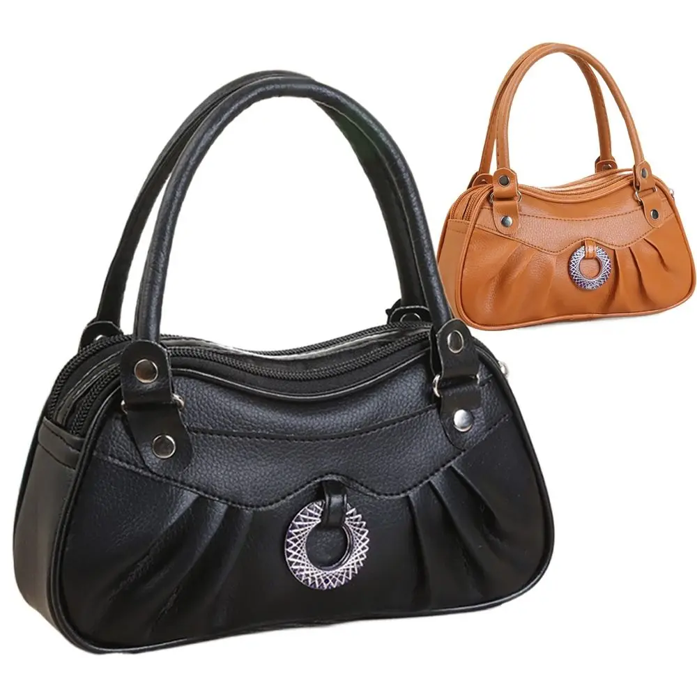 

Fashion PU Leather Handbags Casual Lightweight Messenger Bags Large Capacity Underarm Bag Women Girls