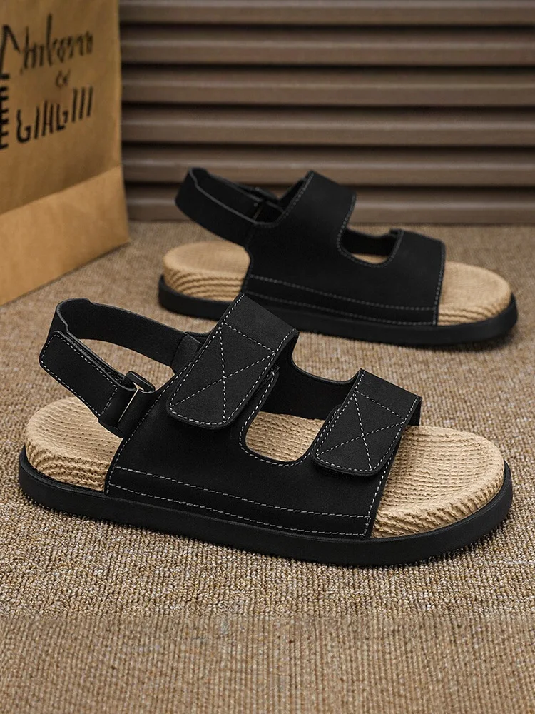

Men's Summer Sandals Outdoor Wear Anti-Slip Soft Bottom Woven Linen Slippers Driving Sports Beach Slippers Breathable Comfort...