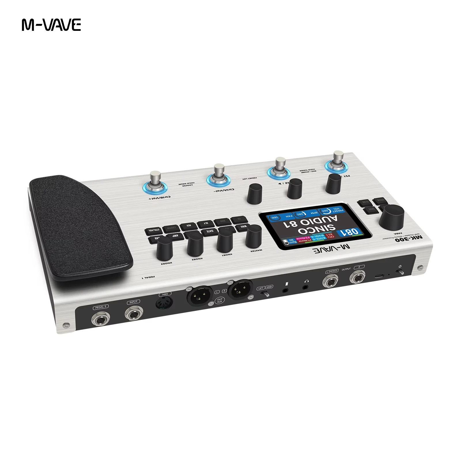 M-VAVE MK300 Guitar Multi Functional Effect Pedal USB Audio 24bit