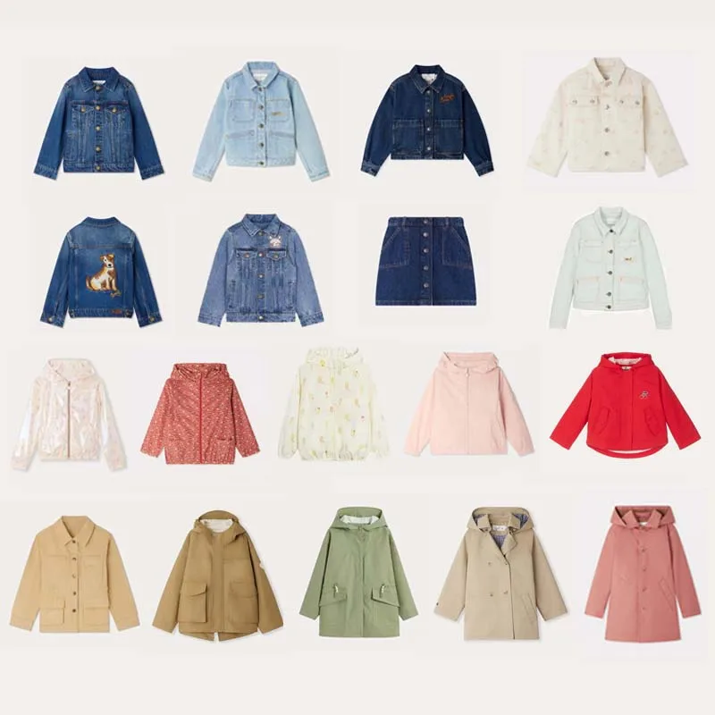 

In Stock 2025 Autumn Winter BP Girls Coat Boy Hooded Jacket Kids Sweater for Girls Denim Jacket and Skirts Suit Boy Windbreaker