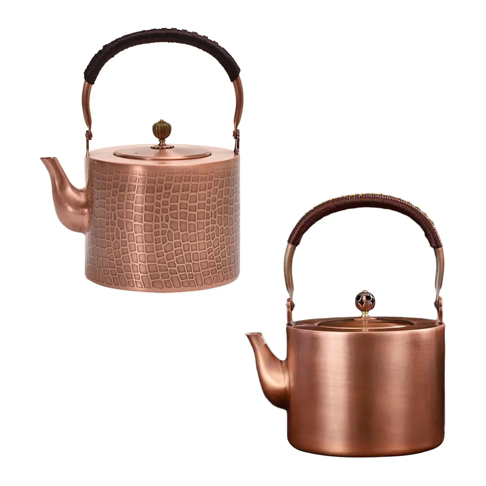 Copper Tea Kettle Water Boiler Jug Easy to Clean Fast Heating Copper Pot Handcrafted Tea Kettle for Bar Commercial Use Party