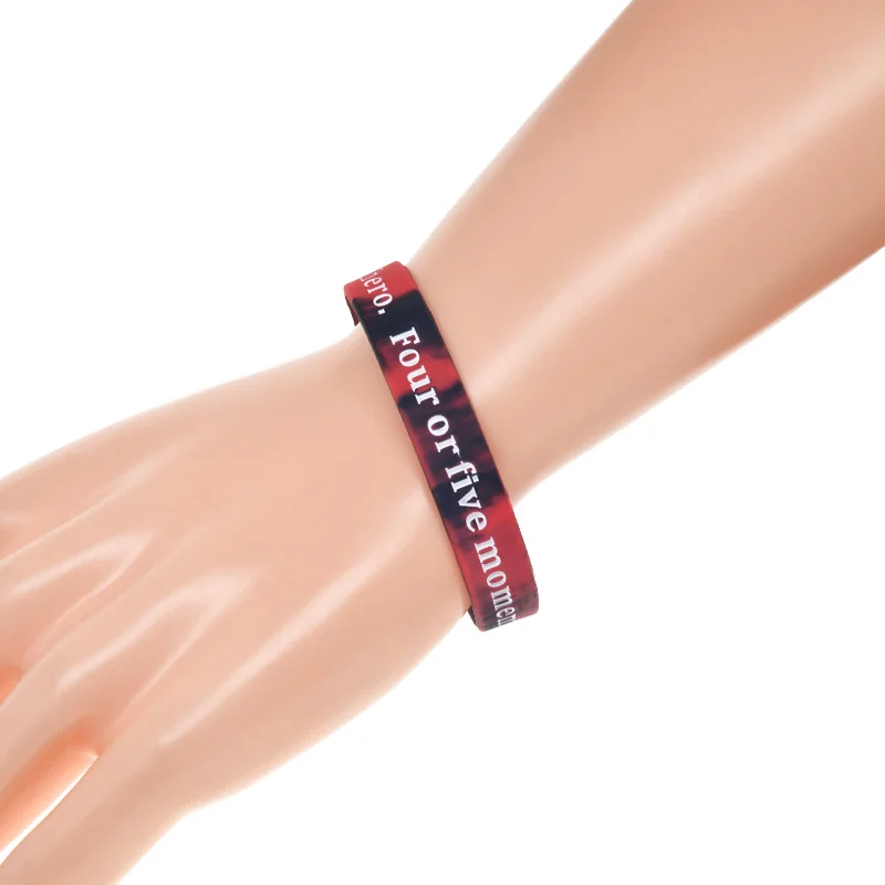 1 PC Swirl Color Four Or Five Moments Hero Quote Silicone Wristband Inspirational Courage Waterproof Wrist Band