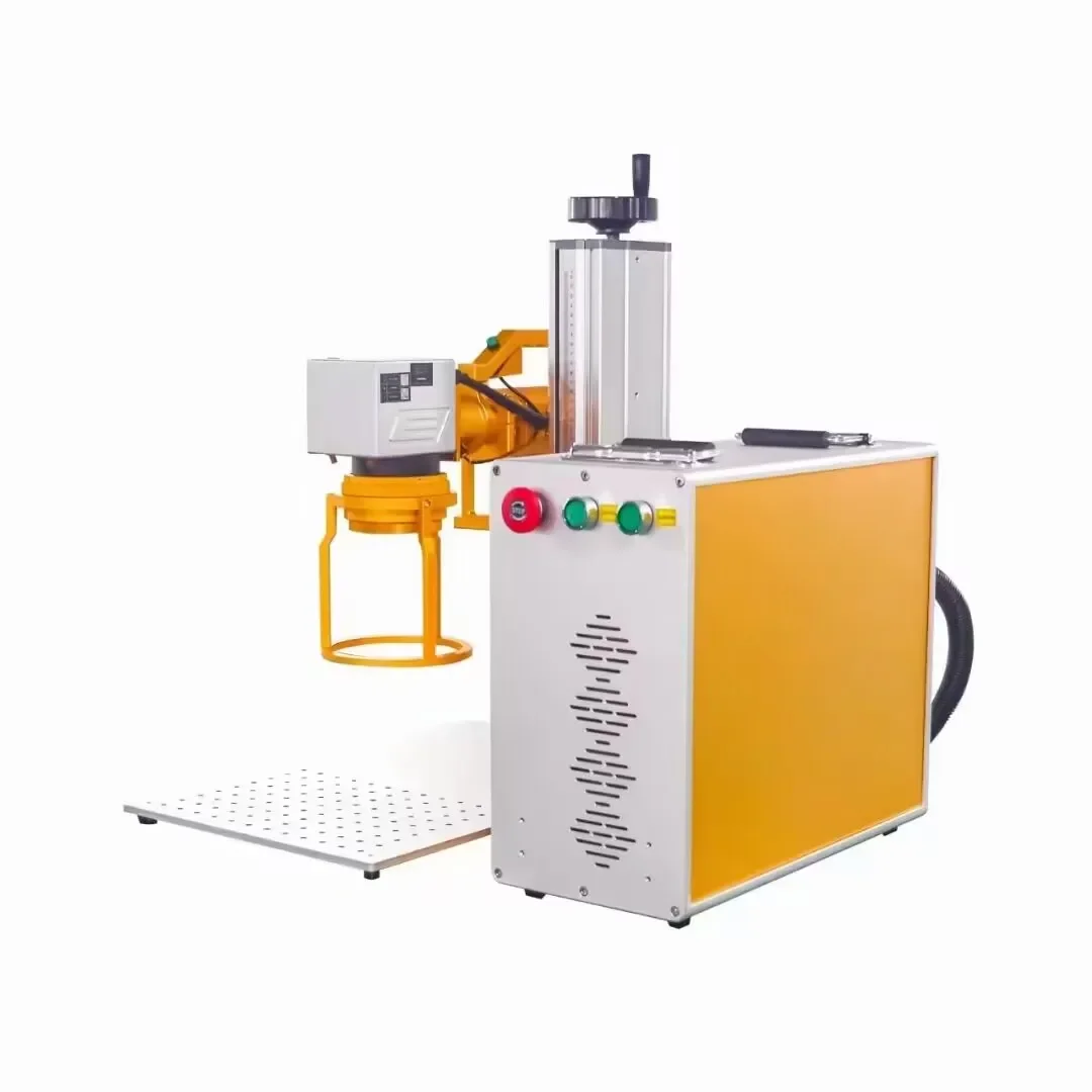 

30w 50w handheld metal engraving laser machine for engraving metal fiber laser printing marking machine laser with Rotary Device