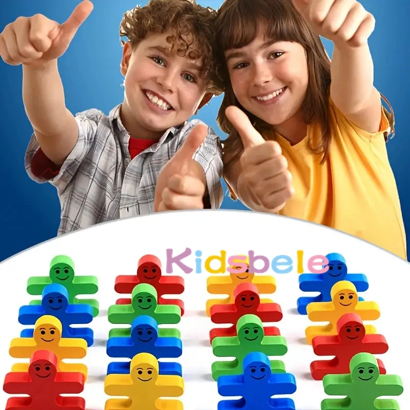 Wood Balance Building Blocks for Kids, Jogos de empilhamento, Brinquedos para crianças, Aprendizagem Educacional, Fine Motor Skill Toy, Montado