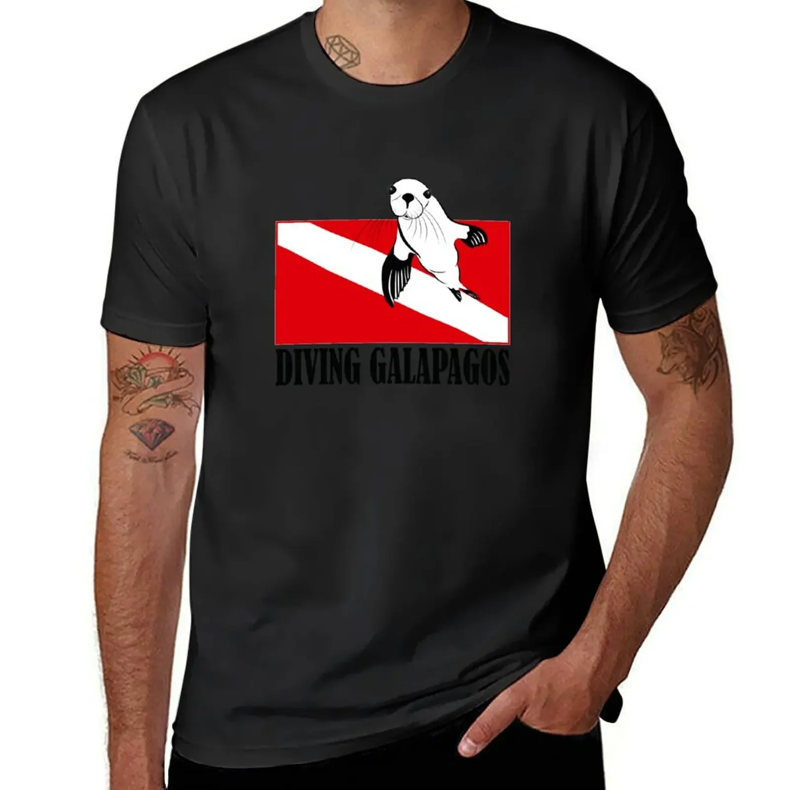 Diving with sea Lion in Galapagos Ecuador T-Shirt shirts graphic tees shirts graphic graphic shirts street wear clothing for men