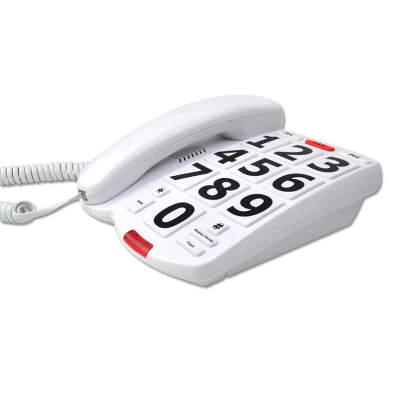 Amplified Landline Phone Corded Desk Telephone with Large Buttons, Loud Ringer, Speed Dial Memory, for Hearing Impaired Seniors