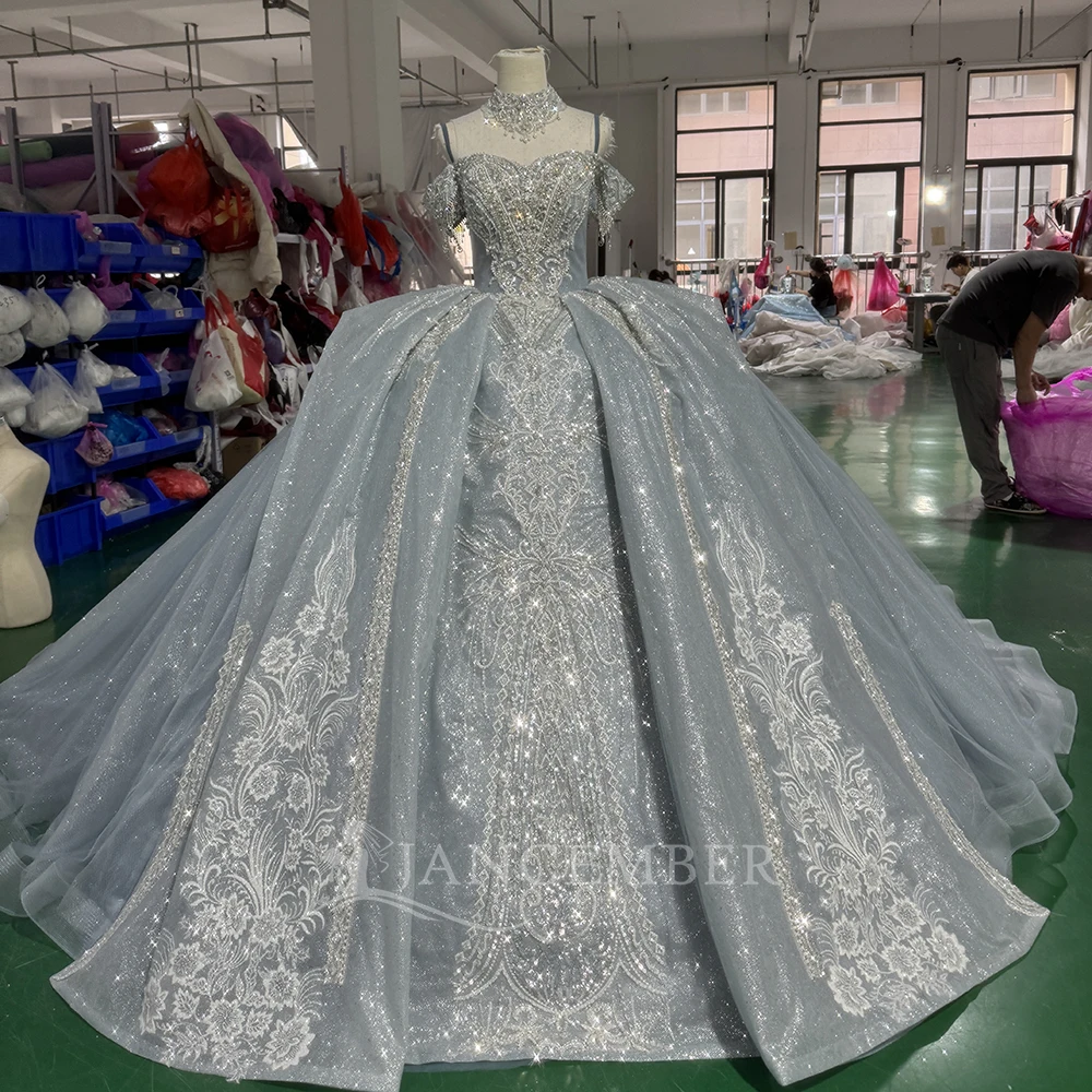 

2025 Cap Sleeves Beaded Wedding Dresses Off Shoulder Chapel Wedding For Women Pregnant Bridal Gowns свадебное платье Customized
