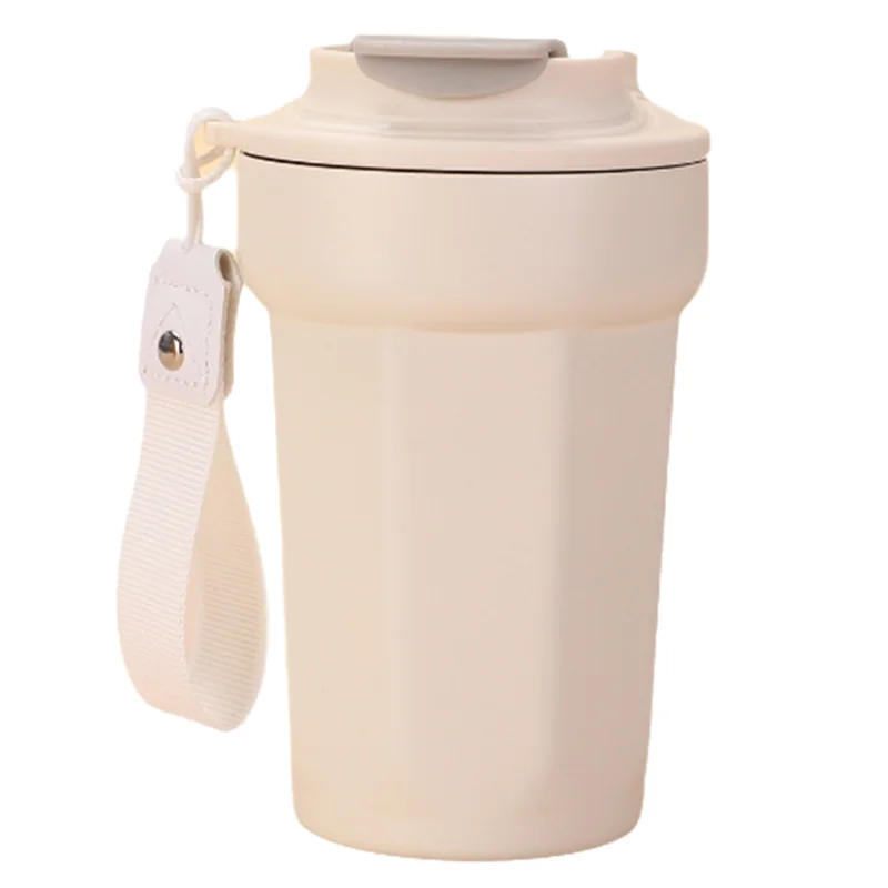 AT29-Small Blue Bottle Mug 420Ml  Liner Sealed Traveling Mug Car-Mounted Cold Coffee Cup Portable
