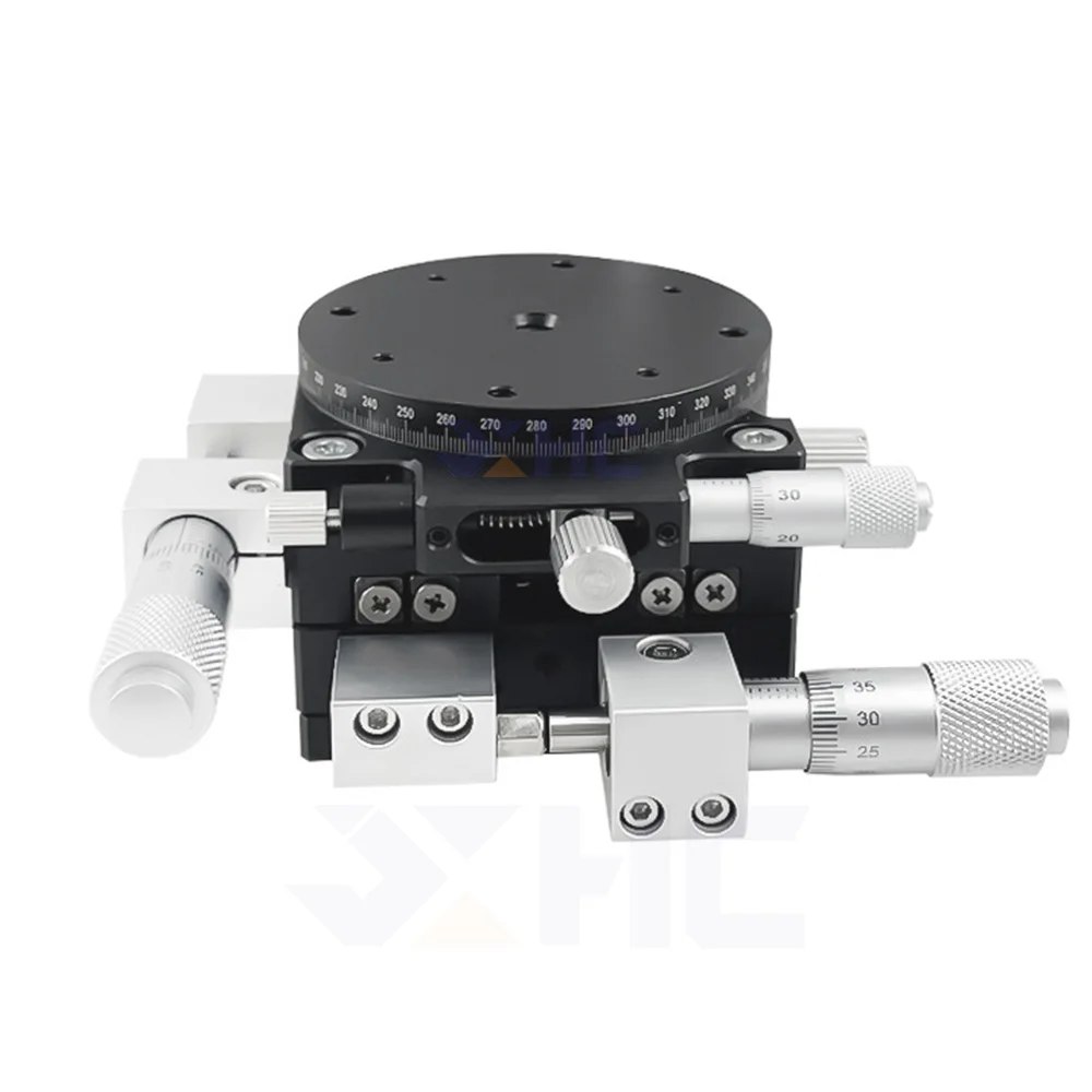 XYR Axis 60mm LS60-L LS60-LM Micrometer Manual Trimming Platform Translation Table and Rotary Table Cross Rail  High Precision