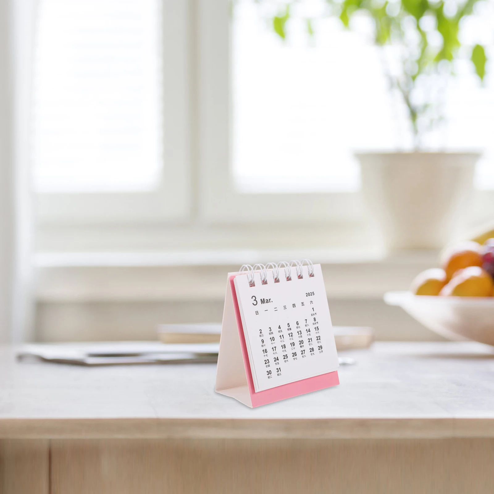 

Mini Desk Calendar Orange Bunny Theme Standing Flip Desktop 2024 2025 Twin Wire Binding Daily Schedule Planner for Office Home