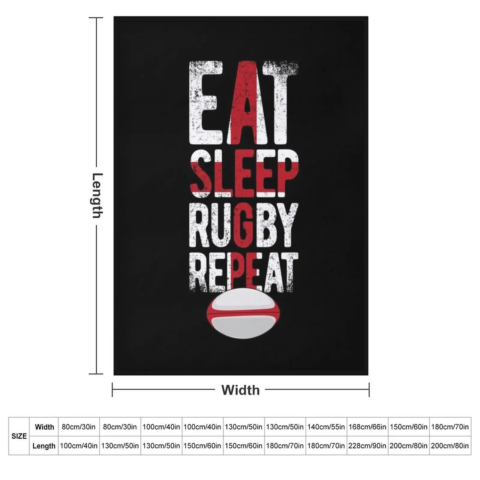 Eat sleep rugby repeat england rugby Throw Blanket Sofa Loose Decorative Sofas Luxury Blankets