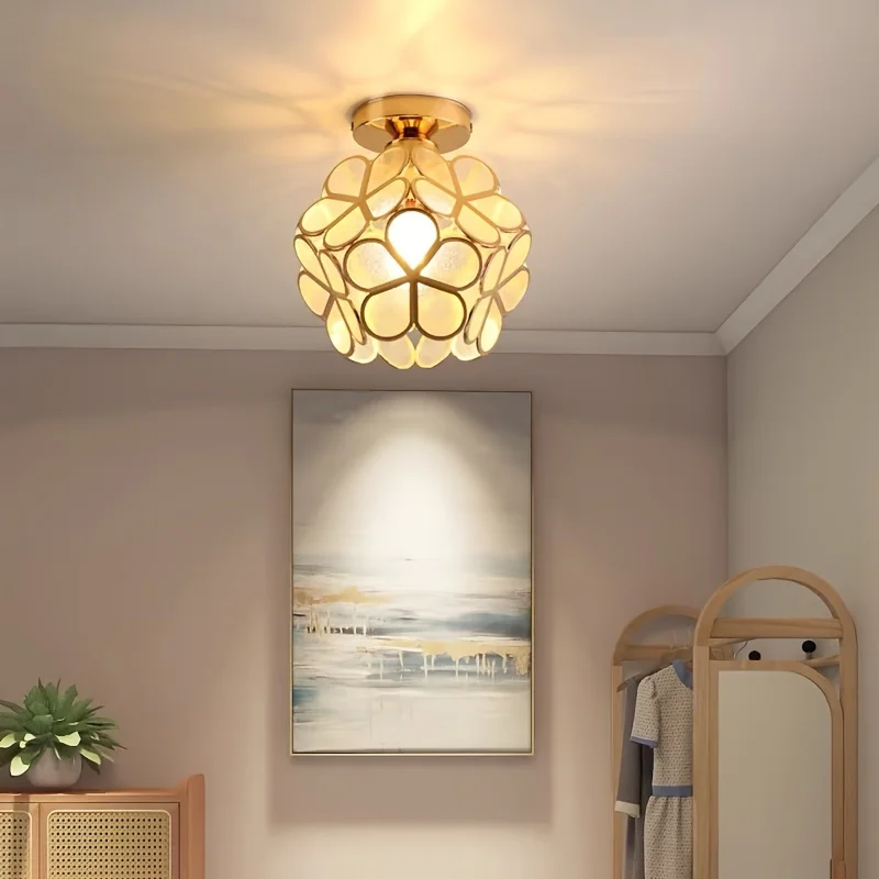 Modern Minimalist Ceiling Light With Nordic Style Ceiling Light Petal Frosted Design Suitable For Corridors, Hallways, Etc. E26,