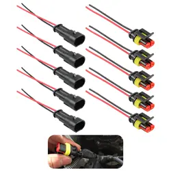 5 Pairts 2 Pin Connector Waterproof Connector Male and Female Way 20AWG Wire Suitable for Car Truck Boat Other Wire Connection