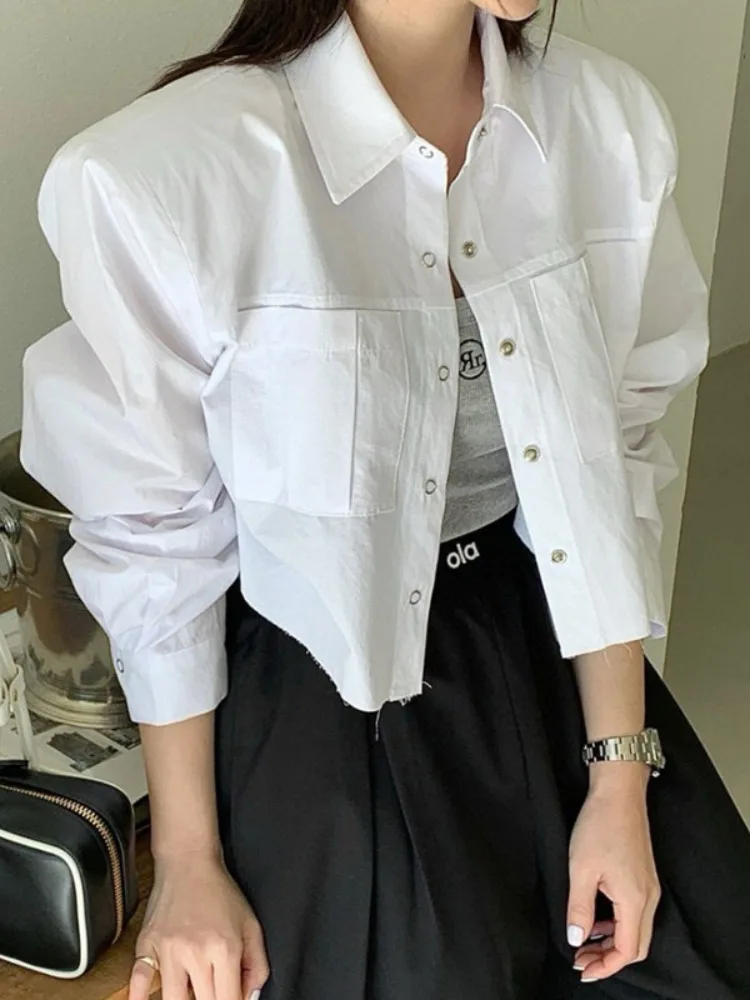 Or da donna in puro cotone Casual irt Double ket Autunno New Sle Loose Fit Design versatile Capispalla alla moda per vari...