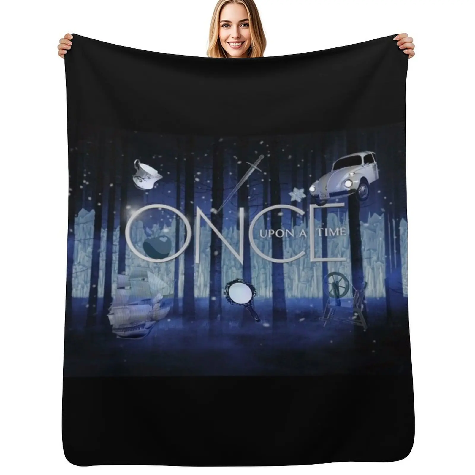 

ONCE UPON A TIME Throw Blanket Soft Plush Plaid Bed Fashionable Custom Designers Blankets