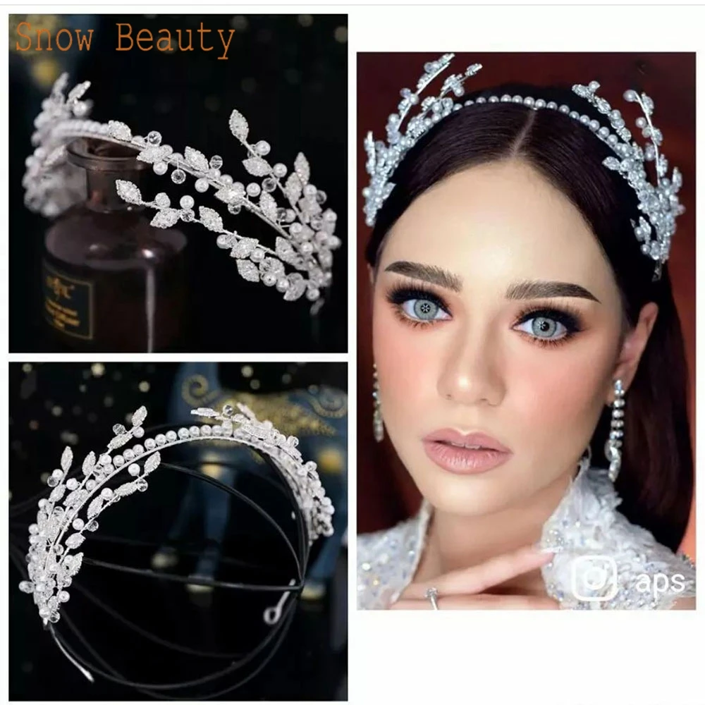 A115 Luxury Wedding Hair Jewelry Crystal Bridal Hair Accessories for Women Tiara Rhinestone Bridal Headband Zircon Headpieces