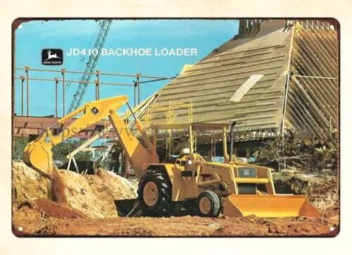 construction forestry industrial heavy equipment Backhoe Loader metal tin sign