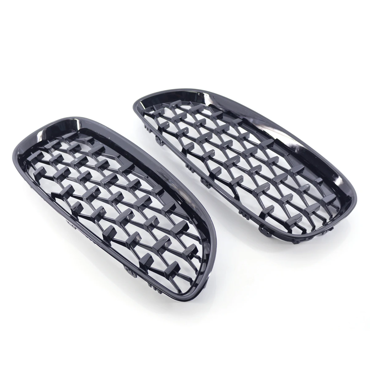 1 Pair Glossy Black Car Front Bumper Diamond Style Kidney Grille Replacement Racing Grilles Accessories For BMW E89 Z4 2009-2016