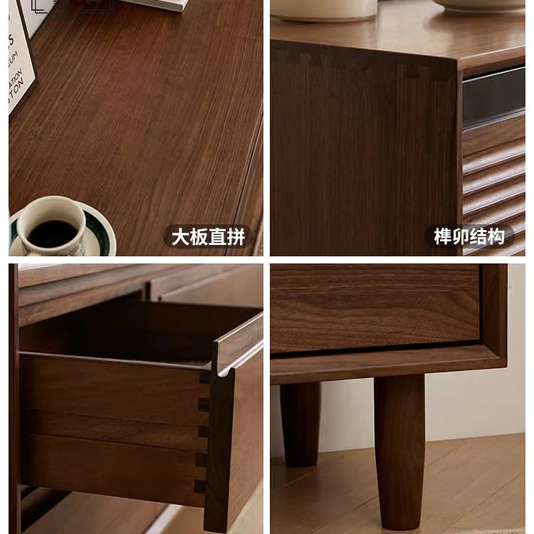 # Wood Nine Bucket Black Bed End Table Dining Room Living Rooms