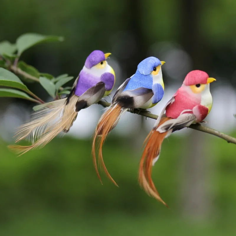 6Pcs Fake Foam Animal Simulation Feather Birds Models Artificial Birds DIY Wedding Home Garden Ornament Decoration Tree Decor