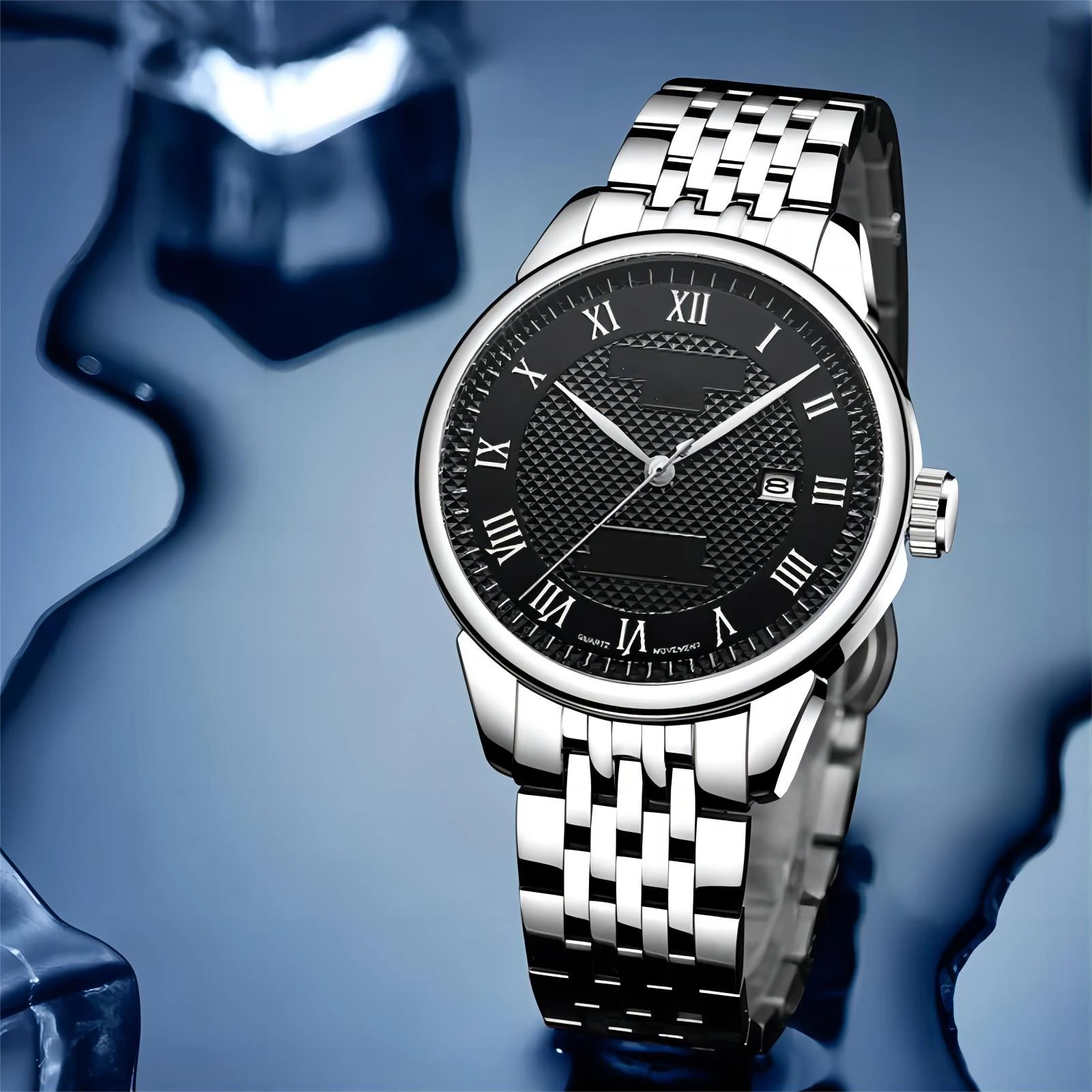 ساعات كوارتز رجالية فاخرة للرجال ساعات يد كوارتز رجالية من الفولاذ المقاوم للصدأ ماركة مقاومة للماء تصميم ساعات رجالية ميكانيكية