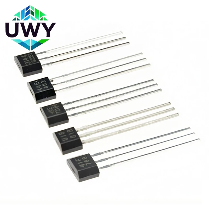 5PCS Hall Effect Sensor TO‑92 Package 41F 44E 49E 3144 U18 OH137 Magnetic Switch Hall Element For Motor Speed Detection