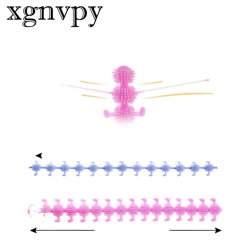 Xgnvpy-伸縮性のあるキャタピラー感覚玩具、ストレス解消、伸縮性のあるストリングワームポップ、そわそわ療法、抗不安そわそわ、1個