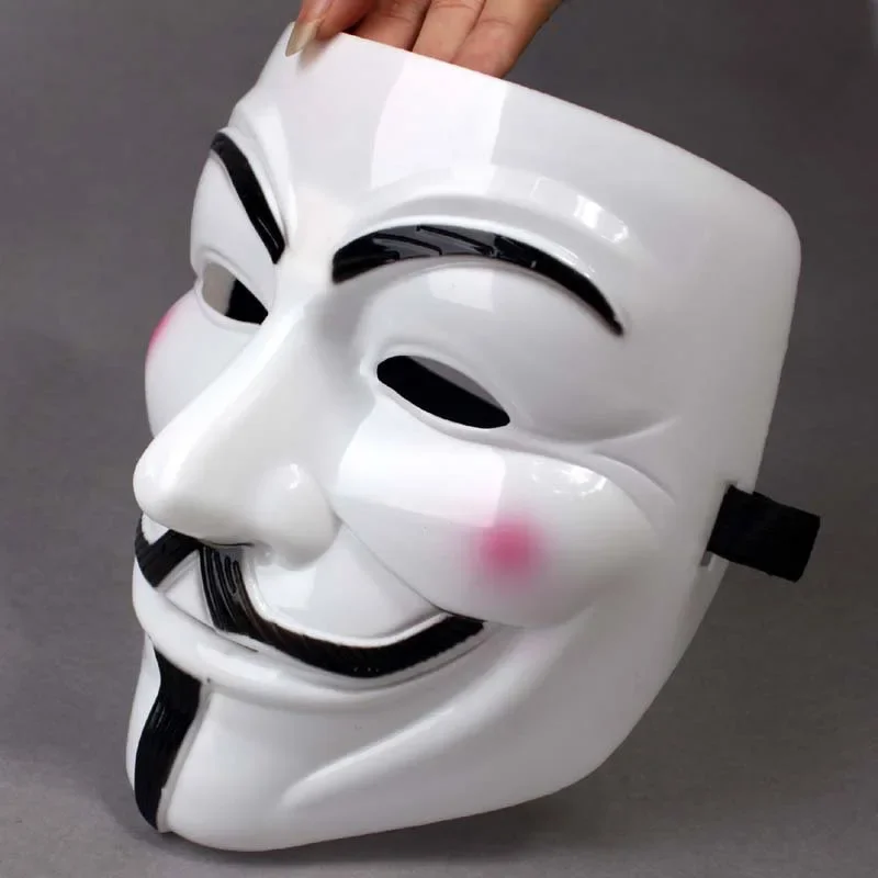 Anonymous Guy Fawkes-accesorio de disfraz de adulto, máscaras Macka The V para fiesta de Vendetta, máscara de Cosplay