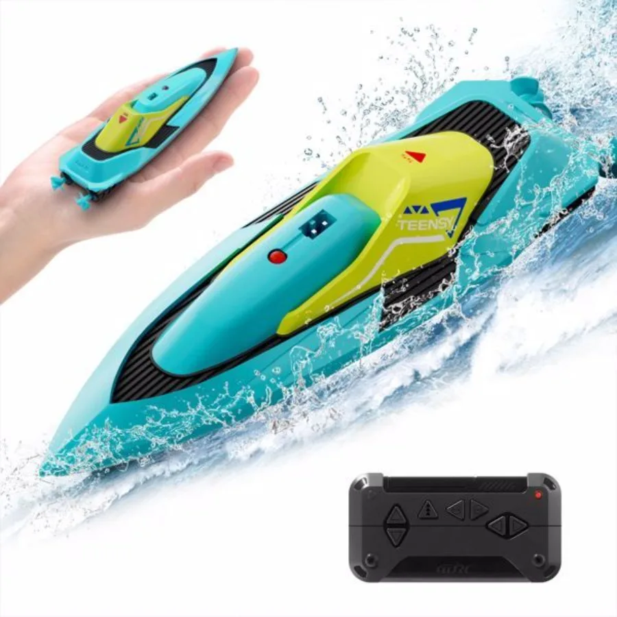 Barco de controle remoto azul 4DRC S5 para piscinas e lagos 2,4 GHz 20 + MPH barco de corrida bateria recarregável alarme de bateria fraca
