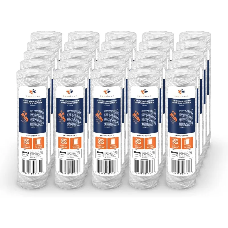 

5 Micron Sediment Filters 10 inch x 2.5 inch - 10" Water Filters Cartridges Compatible