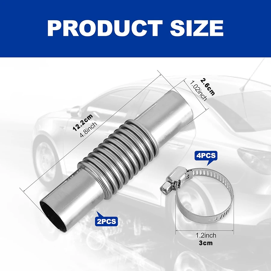 1 Pair Diesel Stainless Steel 24mm Parking Air Heater Exhaust Pipe Tube Elbow Connector 4 Clamps Webasto Eberspacher Boat Heater view 6