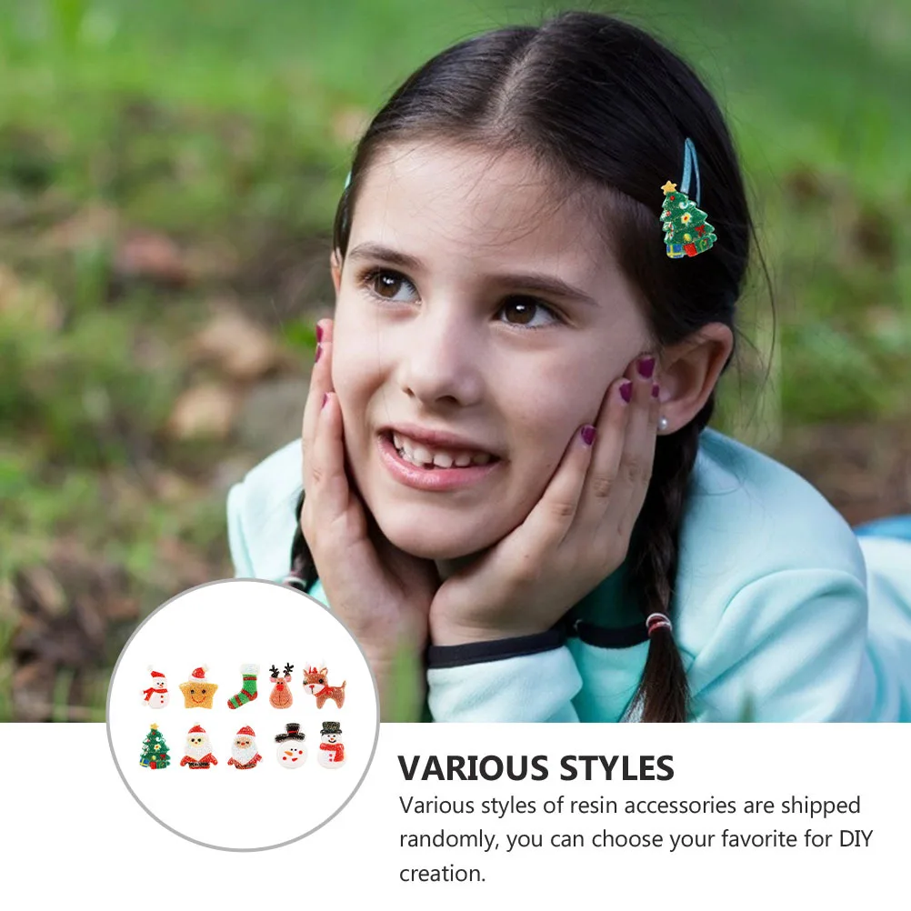 60個 クリスマス樹脂アクセサリー DIYオーナメント 混合スタイル クリスマスデコレーション クリスマスDIY樹脂アクセサリー 携帯電話ケースデコレーション