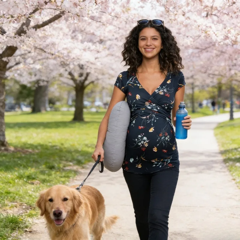 

Рубашка для кормящих женщин. Топ для беременных с V-образным вырезом и коротким рукавом с принтом.