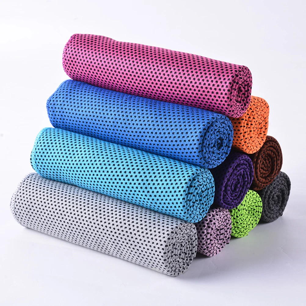 

Microfiber Cooling Towel Orange Lightweight Breathable Absorbent Cooling Sports Towel for Running Yoga Gym Camping Fitness