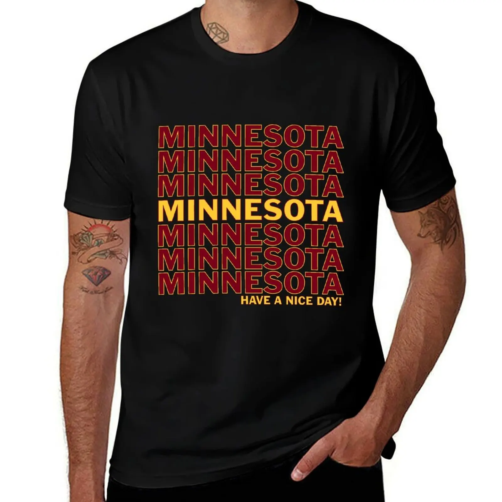 Minnesota Thank You T-Shirt Plus Size Workout Short Sleeve Top T-Shirt