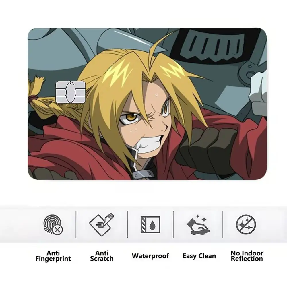 Anime Fullmetal-l Alchemist_ Brotherhood Credit Card HD Stickers Easy to replace