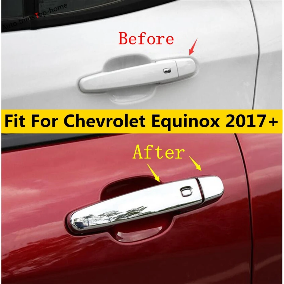 

ABS Chrome Outside Door Pull Handle Clasing Bowl Cap Cover Trim Fit For Chevrolet Equinox 2017 - 2023 Car Accessories