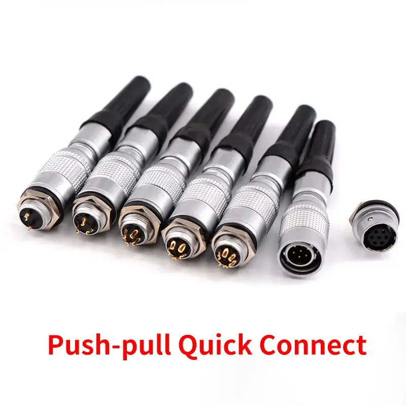 YC8 2/3/4/5/6/7 Pin Connector Aviation Plug Socket Push-pull Quick Connection Opening 8MM Soldering Metal Connectors