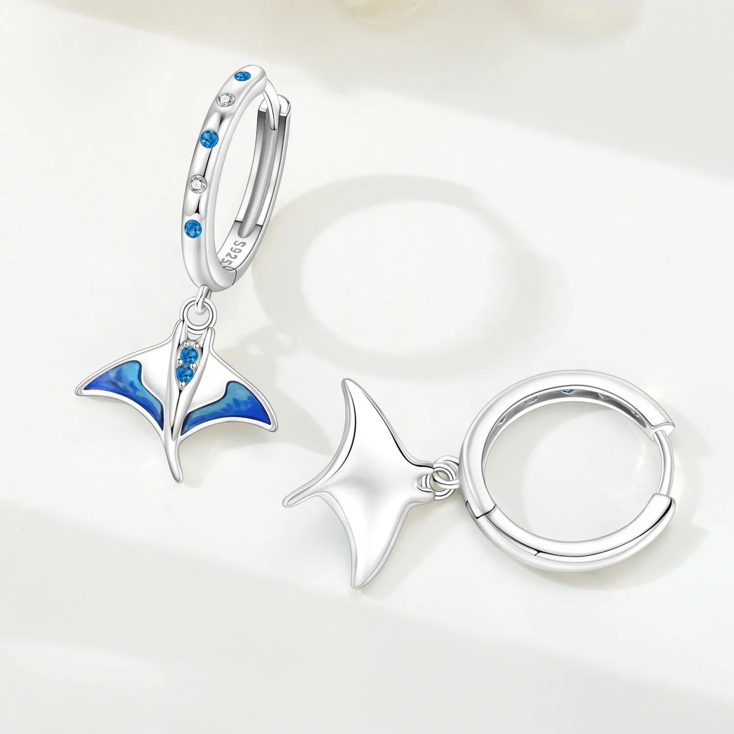 Cycuff 925 Sterling Silver Blue Devil Fish Drop Earrings Women Earrings Charm Fashion Versatile Party Jewelry Gifts view 3