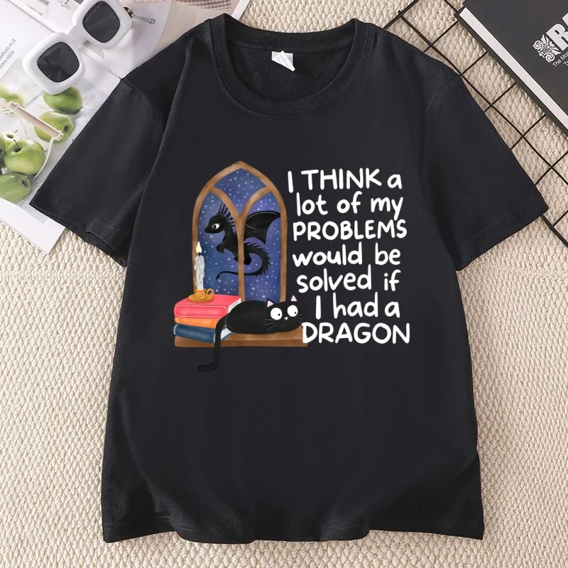 Funny Dragon T Shirt Men Women Dragon Fantasy Graphic Tee Casaul Cotton Short Sleeve Round Neck Printed Tshirts Clothing