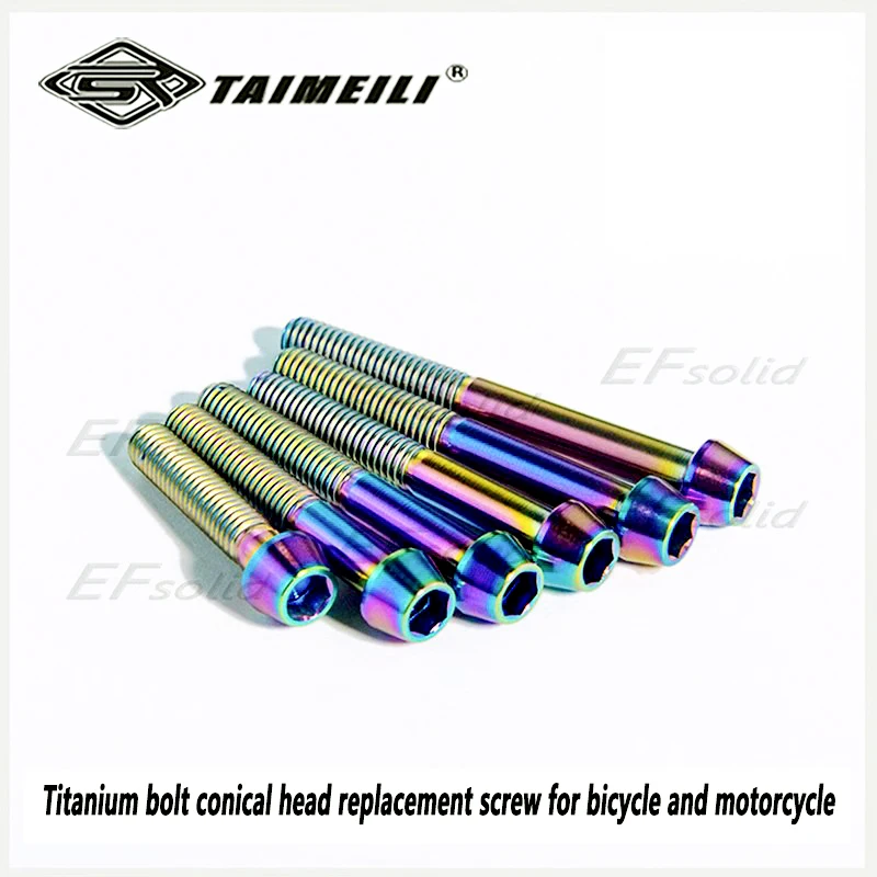 Bullone in titanio testa conica M6 * 10/16/20/25/30/35/40/50/55/60/65mm vite di ricambio per bicicletta e moto