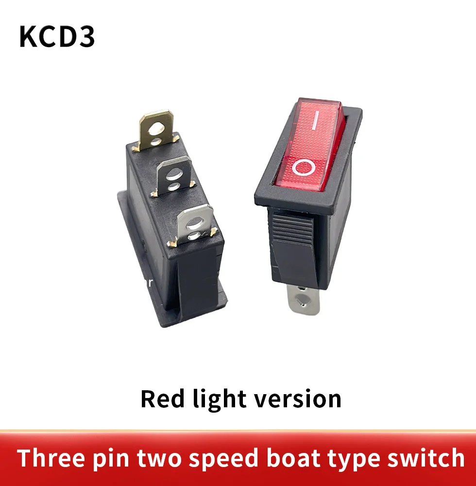 10PCS  KCD3 AC 15A 250V /20A 125V 3 Pin SPDT KCD3  Boat Rocker Switch