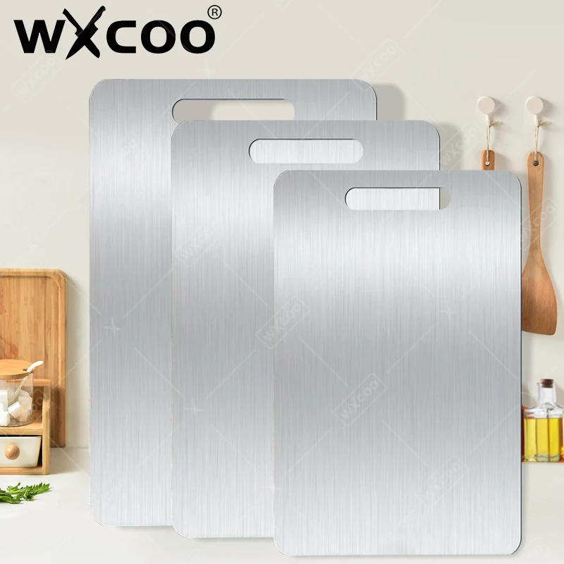 

WXCOO Stainless Steel Thickened Cutting Board Antibacterial Mildew-proof Kneading Dough Board Kitchen Vegetable Cutting Board