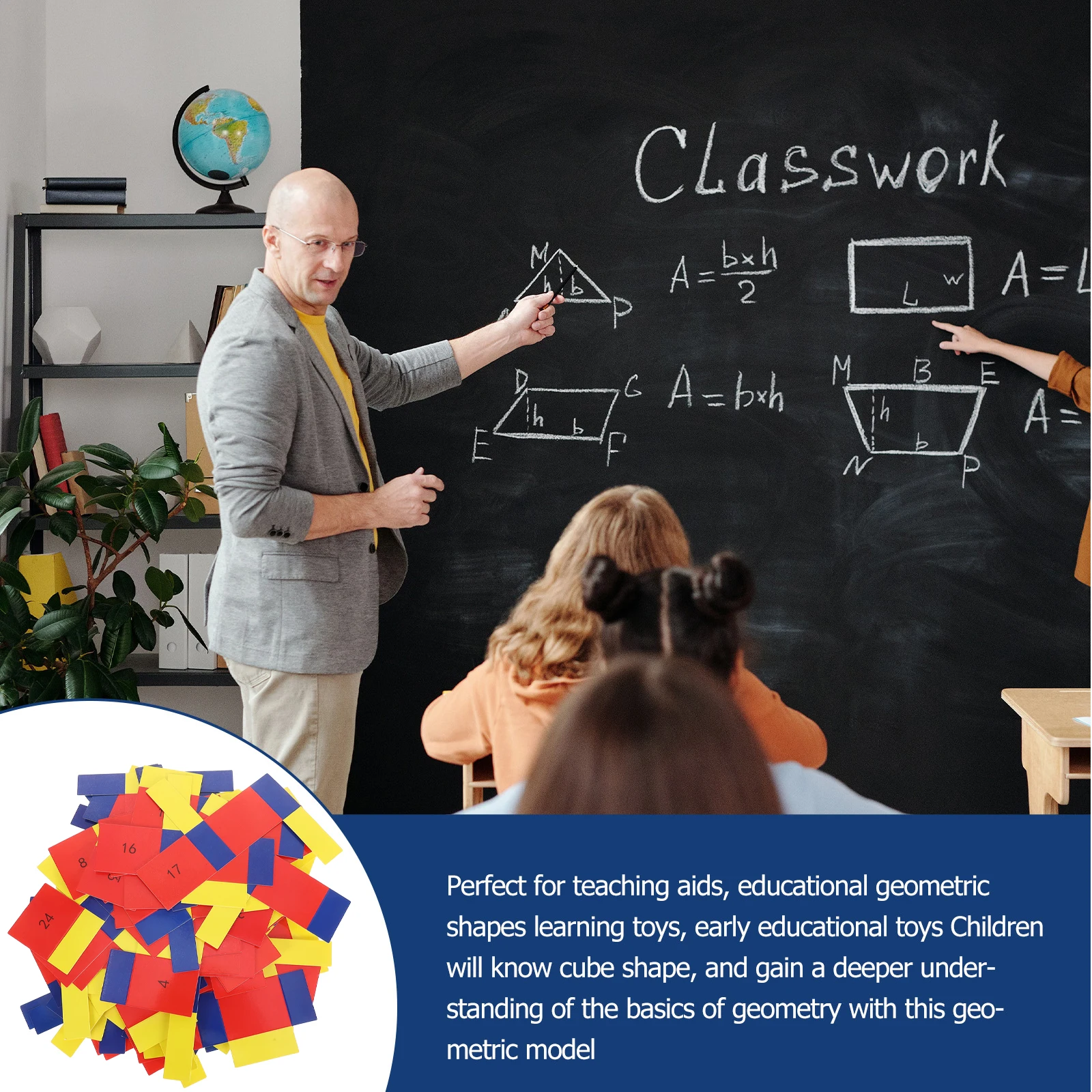 

54 Sheets Rectangular Prism Unfold Paperboard Teaching Aid Learning Supplies for Students Surface Area Physics Experiment