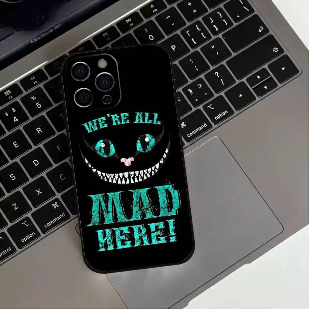 Cool C-Cheshire C-Cat    Phone Case For iPhone 17,16,15,14,13,12,11 Plus,Pro Max,Soft Silicone Black Cover